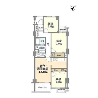 オーロヴェルデ田園調布【4階】の間取り