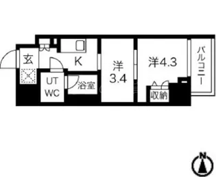 スパシエ蒲田グランドタワー【14階】の間取り