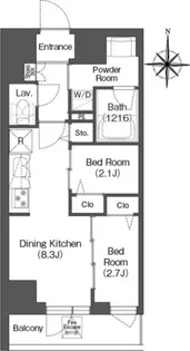 コンフォリア・リヴ西蒲田【10階】の間取り
