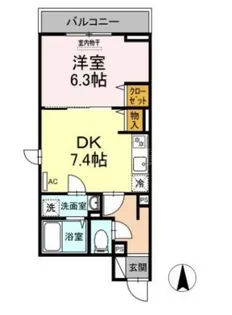 アンジュール蒲田【2階】の間取り