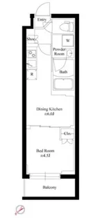 ハーモニーレジデンス東京サウス六郷【2階】の間取り