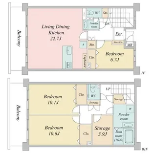 HF馬込レジデンス【1階】の間取り