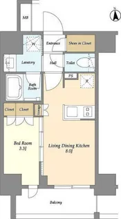 シーズンフラッツ大森北【14階】の間取り