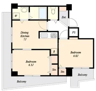 ショパン鵜の木【4階】の間取り