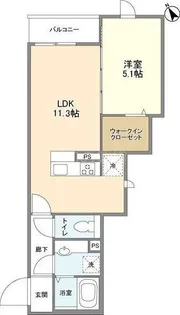 ル シャンヴェール【1階】の間取り