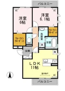 アルページュ大森B棟【3階】の間取り