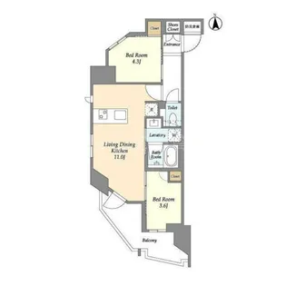 ウェルスクエア西蒲田【6階】の間取り