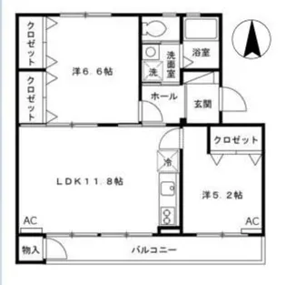 クロフト【1階】の間取り