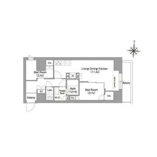 コンフォリア・リヴ南品川【8階】の間取り