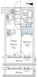 ラティエラ品川西大井【4階】の間取り