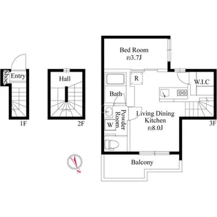 ウッドクレスト羽田レジデンス【3階】の間取り