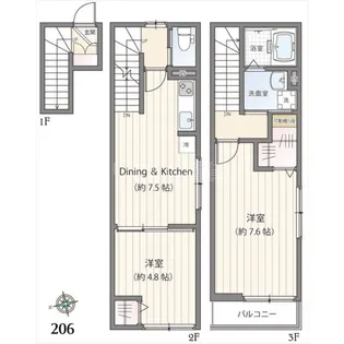 ミハス中馬込【2階】の間取り