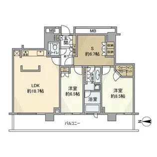 ザ・リバープレイスサウスタワー【24階】の間取り