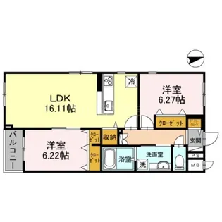 グランドール大岡山【4階】の間取り