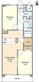 ウッドフィールド久が原【3階】の間取り