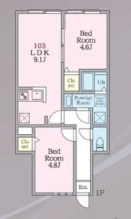 AZ石川台【1階】の間取り