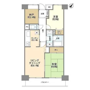 グランヴェール南馬込【4階】の間取り