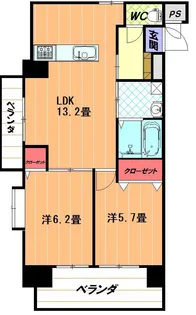 ひかりハイツ石手川・【1101号室】の間取り