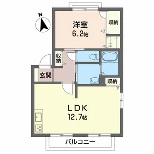 シャーメゾン東垣生【B201号室】の間取り
