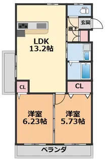 ひかりハイツ石手川【805号室】の間取り