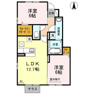 カーサ・エバールーチェ【1階】の間取り