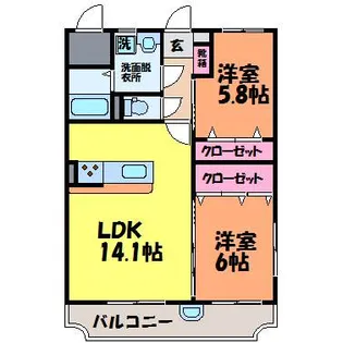 ユーミー栗林【201号室】の間取り