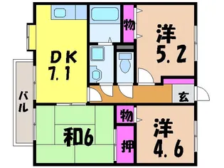 フォブール一色Ⅱ【103号室】の間取り