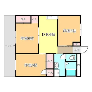 フェリオ市駅西Ⅱ 【405号室】の間取り