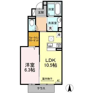 ウィット高岡【1階】の間取り