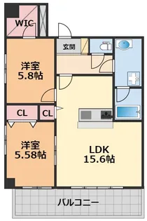グランディアレジデンス千舟【501号室】の間取り