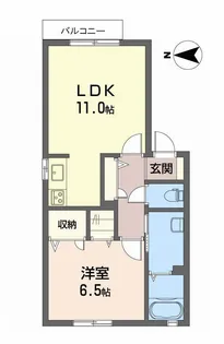 アルカディア辻町 A.B棟【A203号室】の間取り