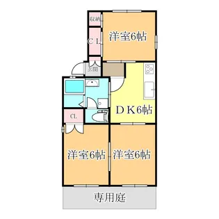 カーサ針田 A・B棟【B101号室】の間取り