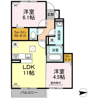 ドミール南吉田【1階】の間取り