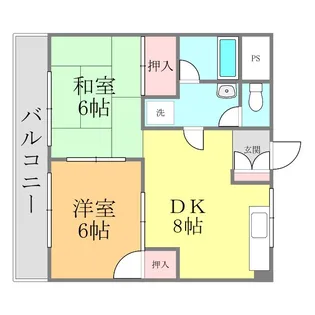 サザンキャッスル大野・【402号室】の間取り
