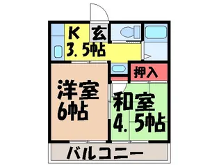 第2コーポフクヤマ【201号室】の間取り