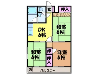 松山南ハイツ・【3階】の間取り
