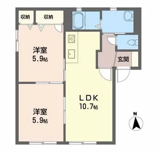 バリュージュ古川南【B101号室】の間取り