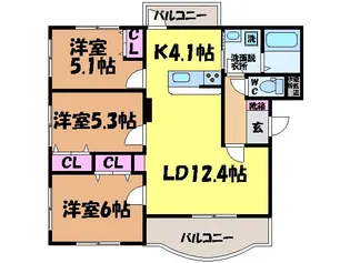 ブライムグッドウェイブⅤ【201号室】の間取り