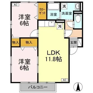 インペリアル ヴィラA・B・【2階】の間取り