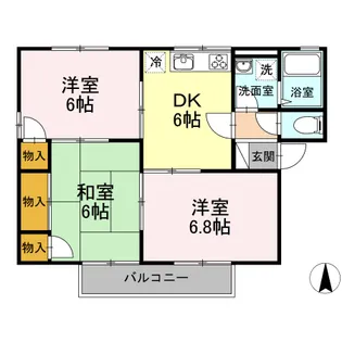 カーサ・フォンテーヌC・D・【2階】の間取り