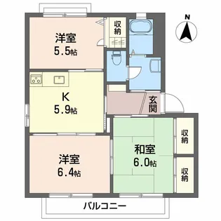 グランシード星岡A・B・【B102号室】の間取り