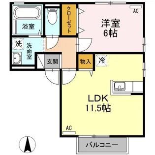 リビングタウン古川西 E棟【E103号室】の間取り