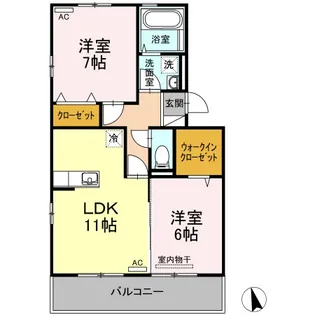 ルミエール朝生田・【2階】の間取り