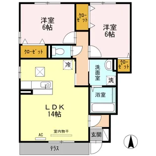 ウェスティ一色【B101号室】の間取り