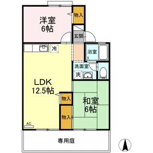 ハーモニック フィール Ⅱ【B102号室】の間取り
