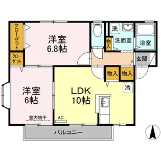 ウィルモア石井・【B201号室】の間取り