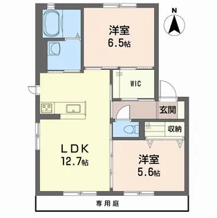 エタンリジェール C棟【C101号室】の間取り