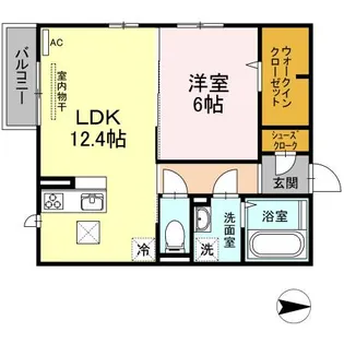 蓮【105号室】の間取り