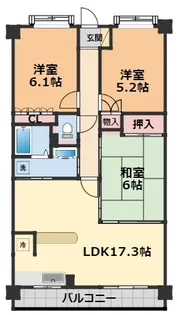 サーパス土居田南【4階】の間取り