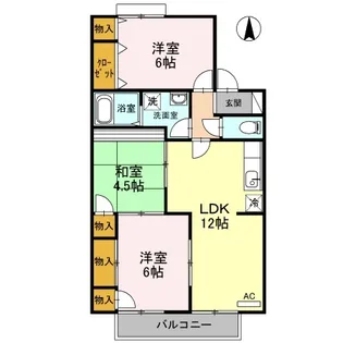 フレンドリー91C・D・E【2階】の間取り